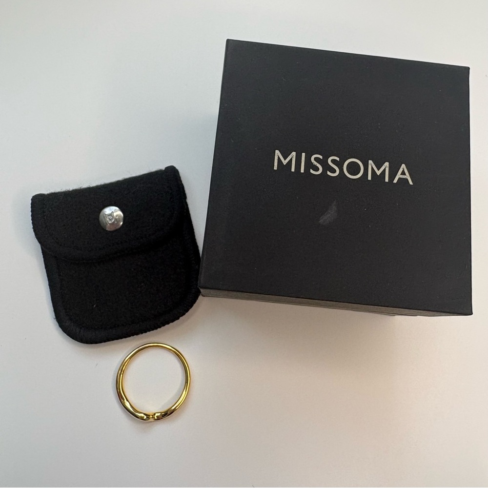 Missoma Molten Wave Stacking Ring, Size 9, Gold - Picture 7 of 12